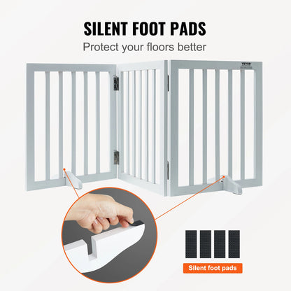 Free Standing Dog Gate 3 Panels Foldable