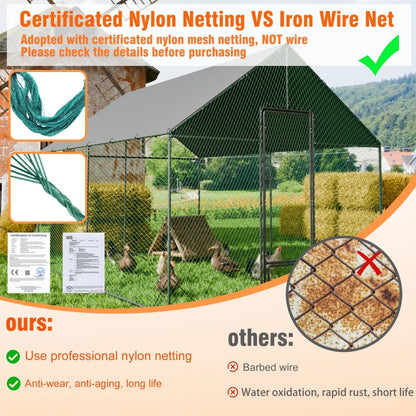 Heavy Duty XXL XL L Upgrade Chicken Coop Metal Chicken Run Walkin Poultry Habitat Cage with Nylon Netting Waterproof Cover