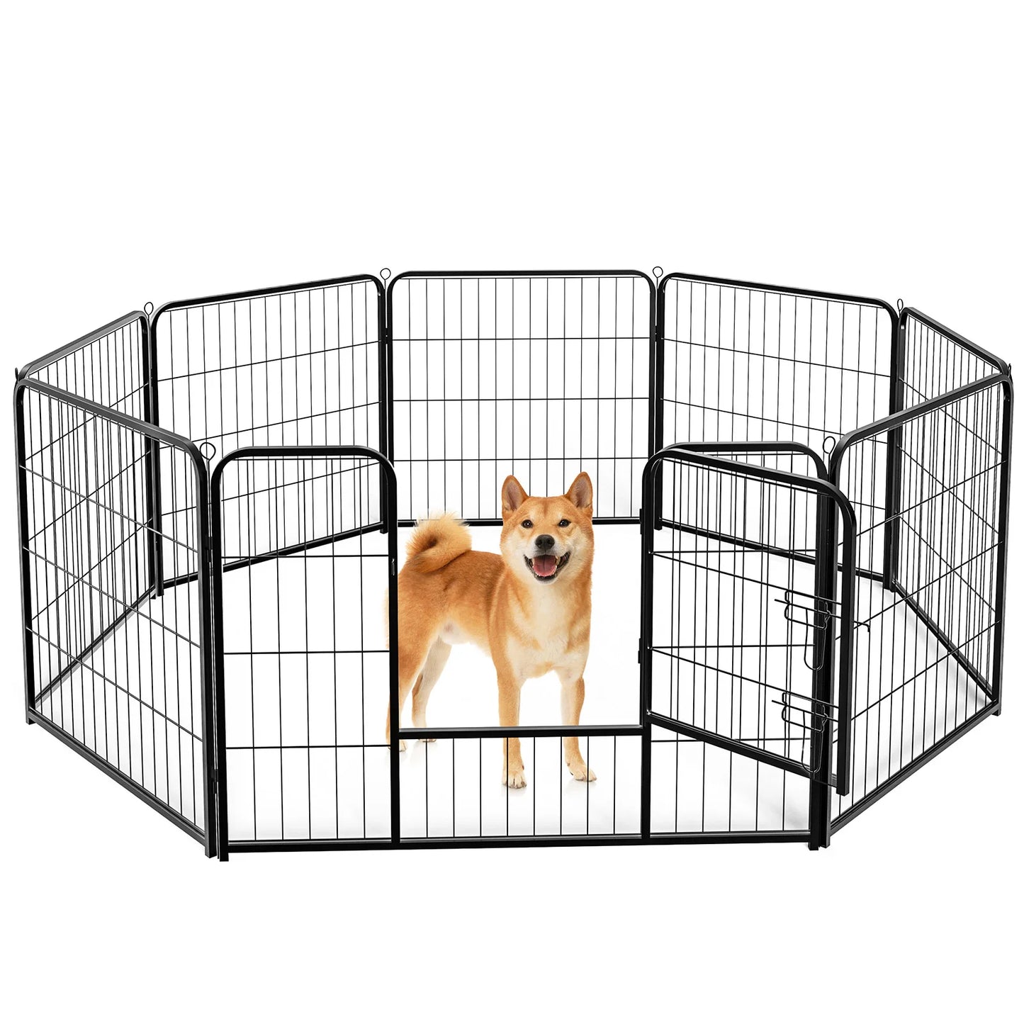 Metal 8 Panels Dog Playpen Fence 24 Inch to 32 Inch