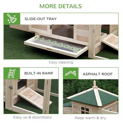 Wooden Chicken Coop with Nesting Box,