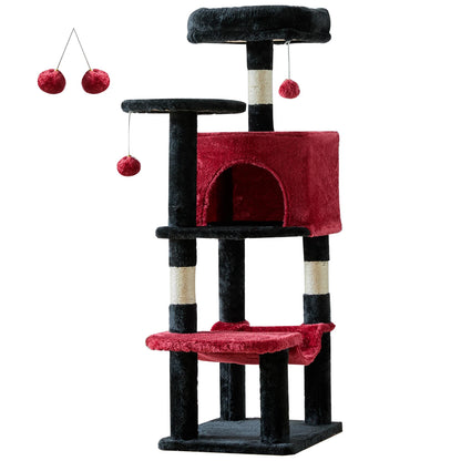 44In Cat Tree Climbing Tower, Scratching Posts, Condo, Perch