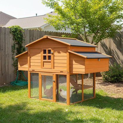 Sturdy Outdoor Chicken Coop with Two Nesting Boxes