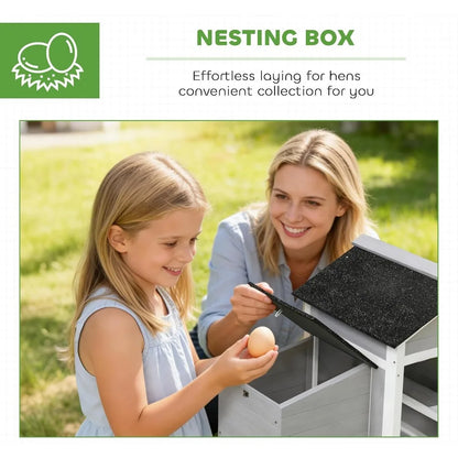 Outdoor Weatherproof Wooden Chicken Coop with Nesting Box