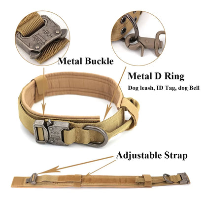 Dog Training Collar Adjustable Tactical W/ Leash