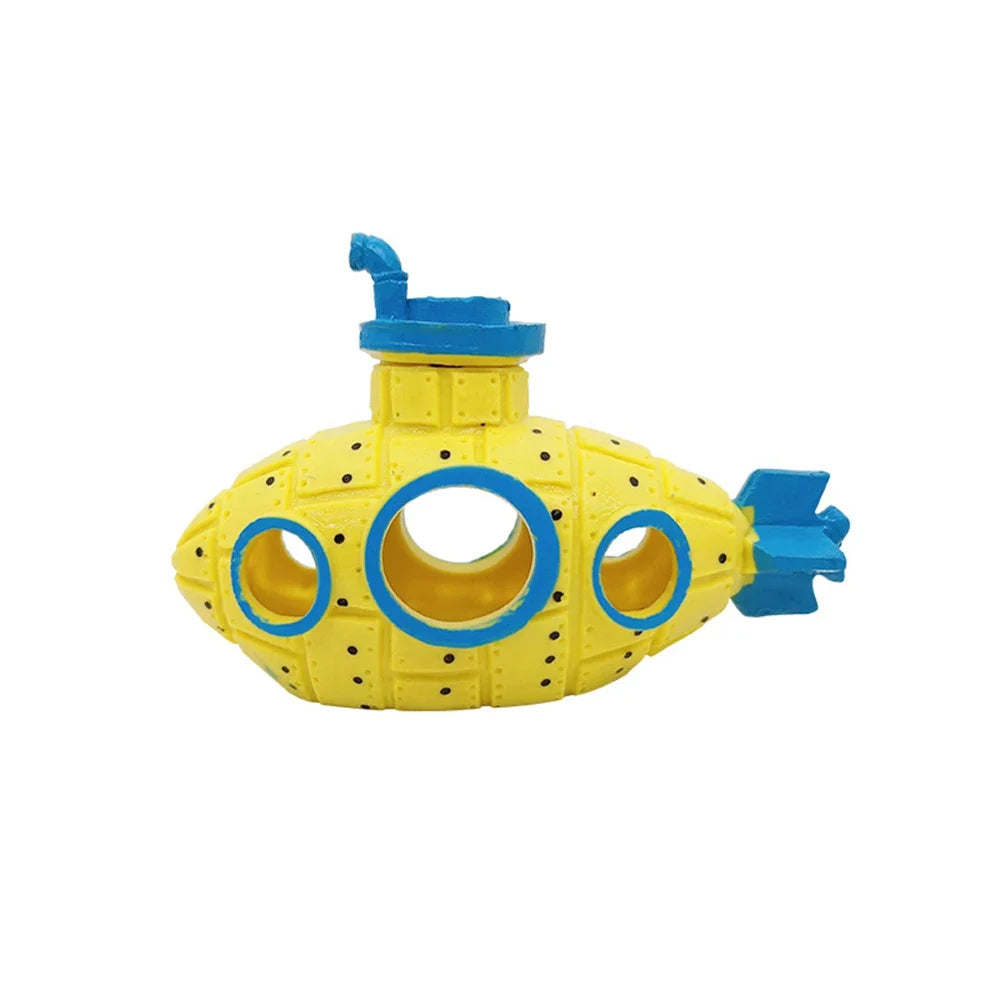 1PC Aquarium Decoration Resin Submarine Ornament Fish Tank Scenic Decoration Shrimp Hideout Submarine Theme Aquarium Decorations