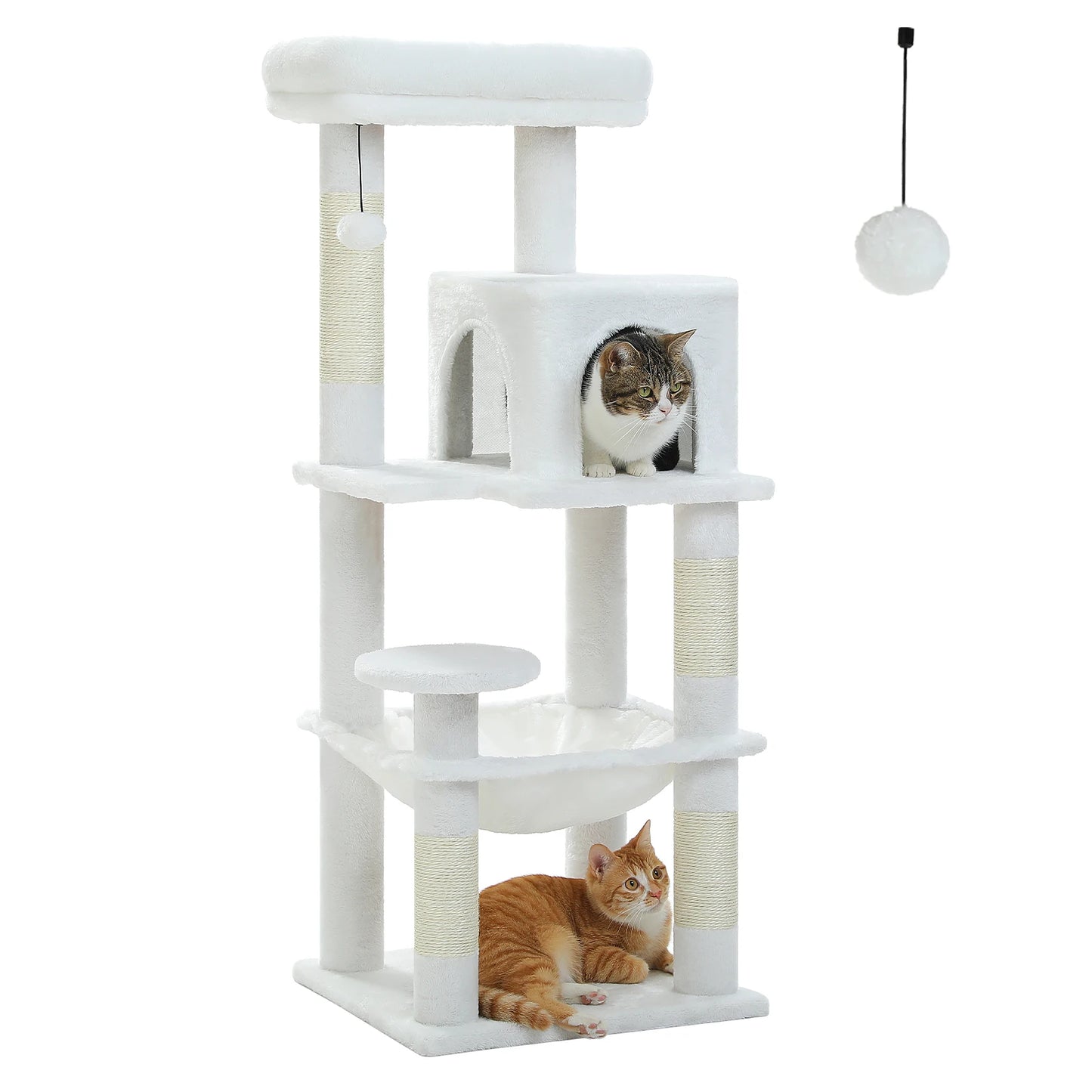 Cat Tree Tower with Metal Frame Hammock, Condo