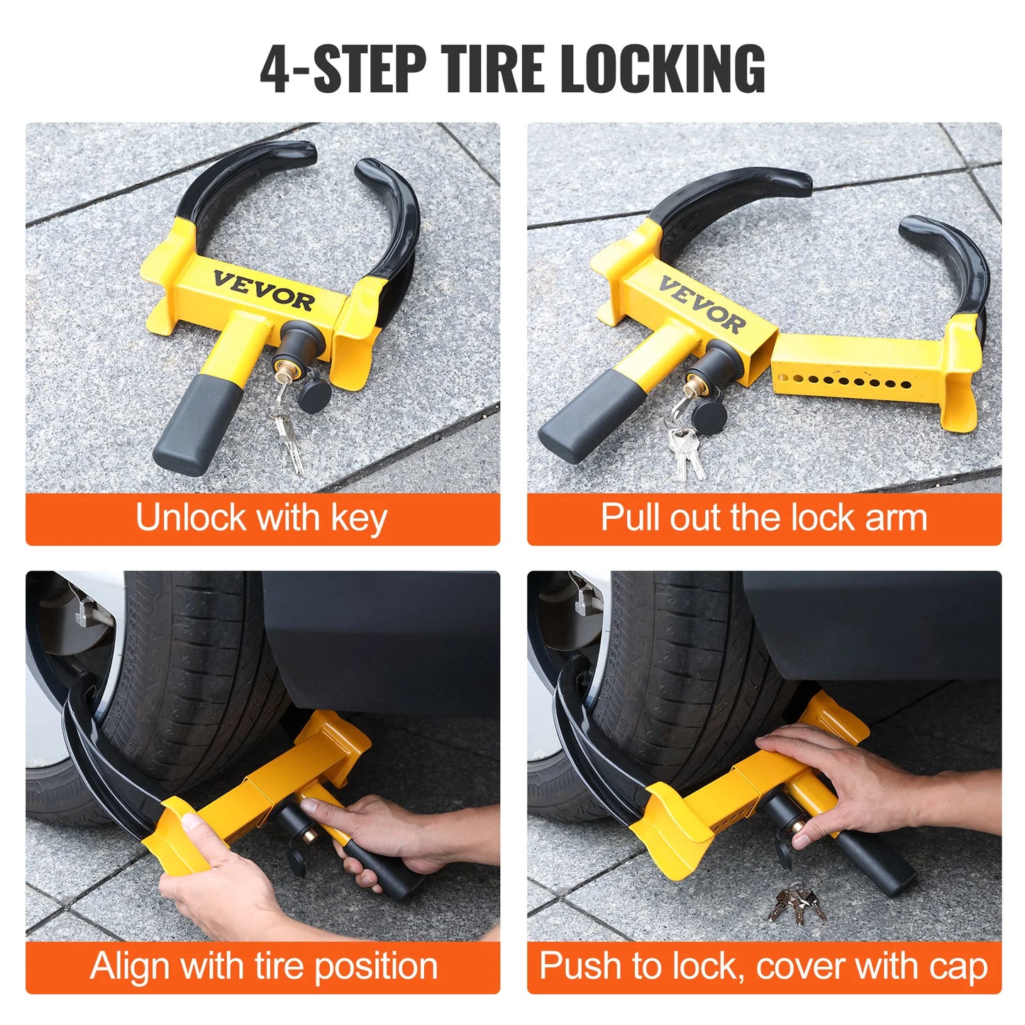 Wheel Lock 2 Packs Antitheft for Trailer/ ATV