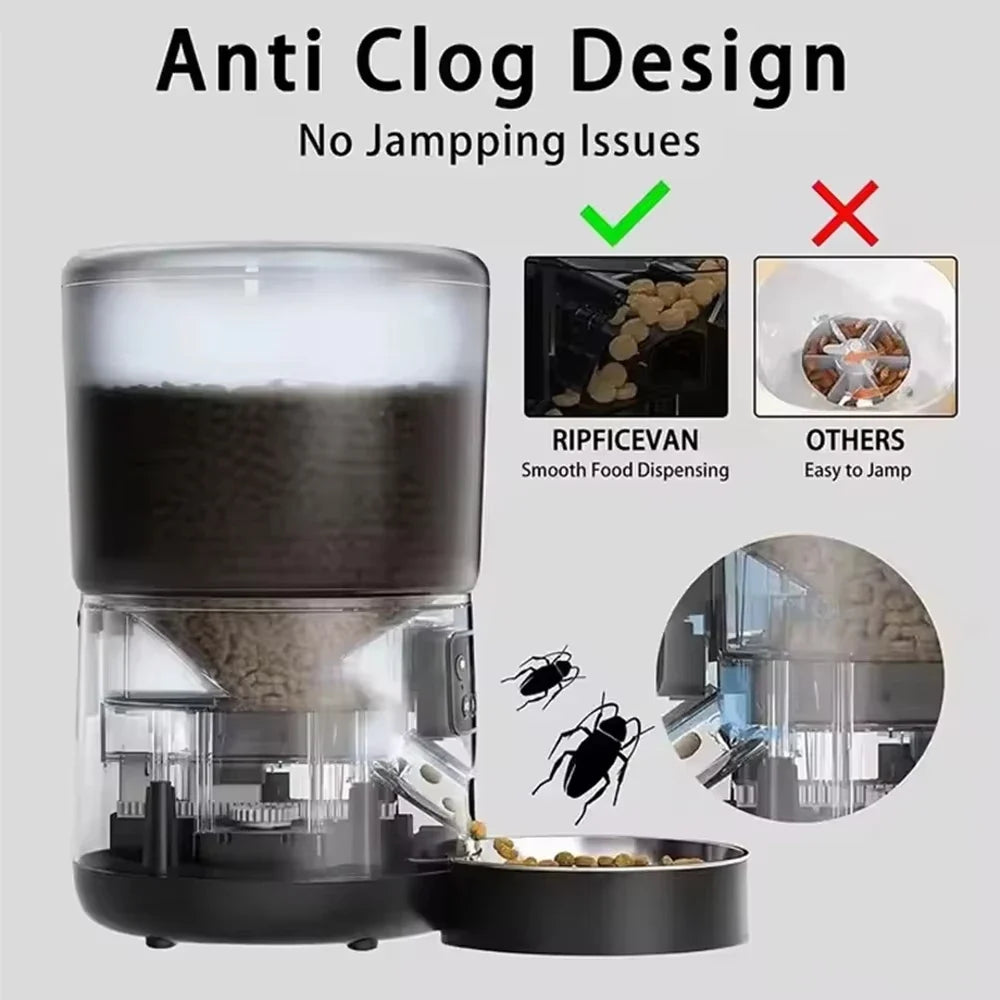Automatic Pet Feeder 4L Capacity Smart Timer Tuya Control Food Dispenser with Stainless Steel Bowl Dogs Cats Feeding Supplies