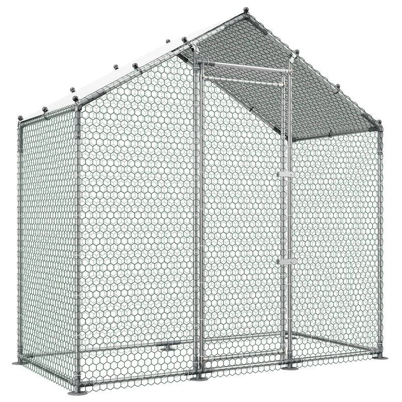 Large Metal Chicken Coop 6.6 x 3.3 x 6.6 ft