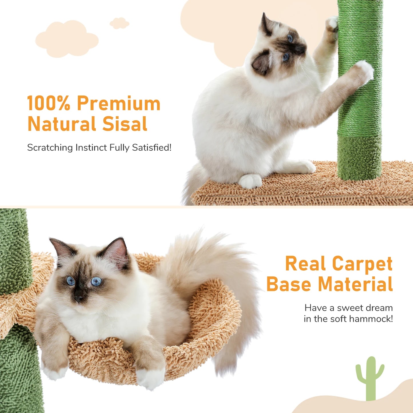 Cat Tree Floor to Ceiling Tower with Scratching Post,