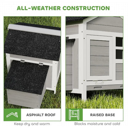 Outdoor Weatherproof Wooden Chicken Coop with Nesting Box