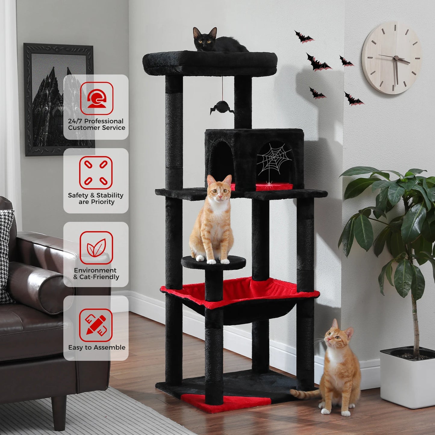 Gothic Cat Tree Tower for Indoor Cats