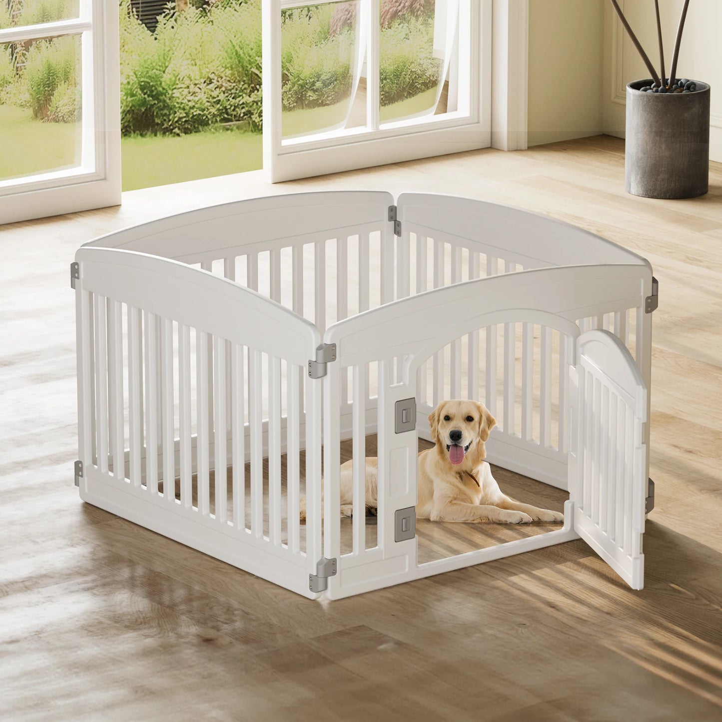 Plastic Dog Playpen 6 Panel 24IN Expandable Durable