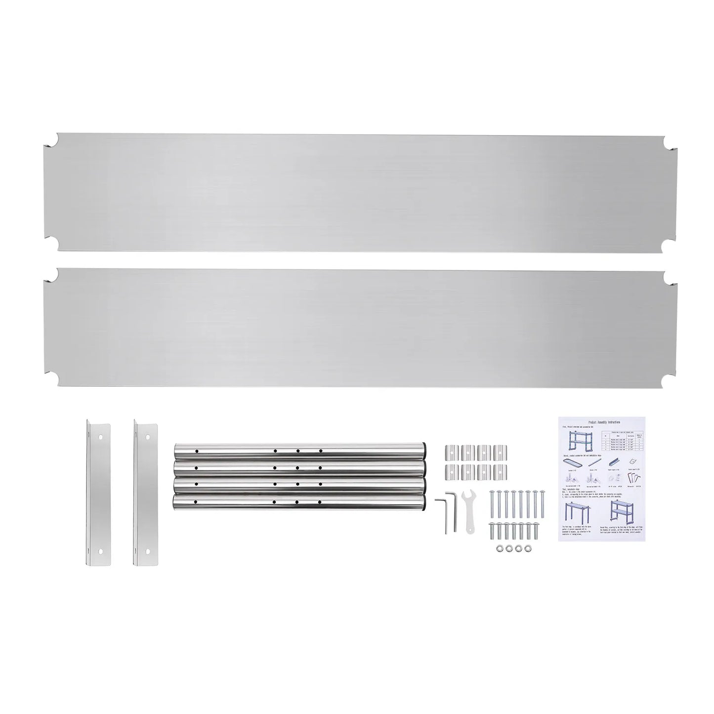 Stainless Steel Shelving, 2 Tier Adjustable 60.2*15.7*3.5in