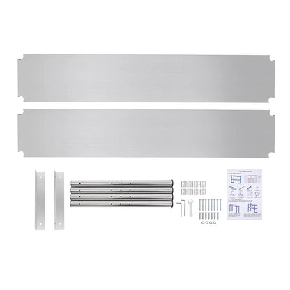 Stainless Steel Shelving, 2 Tier Adjustable 60.2*15.7*3.5in