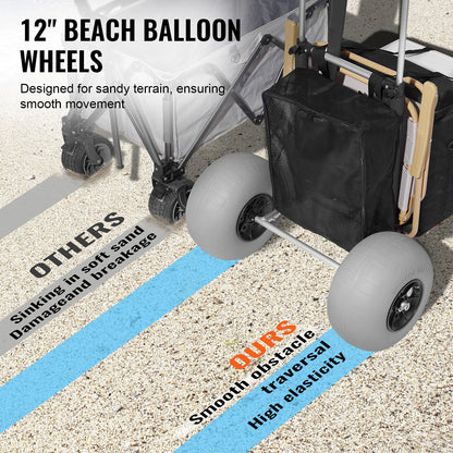 Beach Dolly with Big Wheels for Sand 165LBS