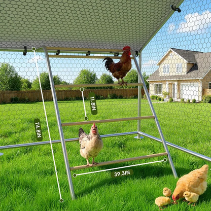 Large Metal Chicken Coop 9.8'x13.2'x6.4'