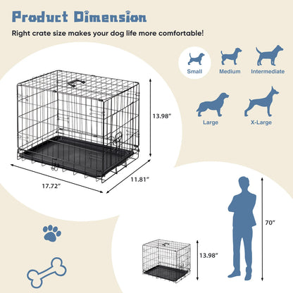 18 Inch Single Door Dog Crate Metal Pet Kennel