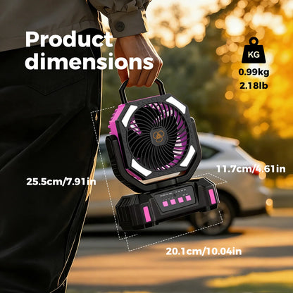 Camping Fan, Remote & LED Lantern for Tent