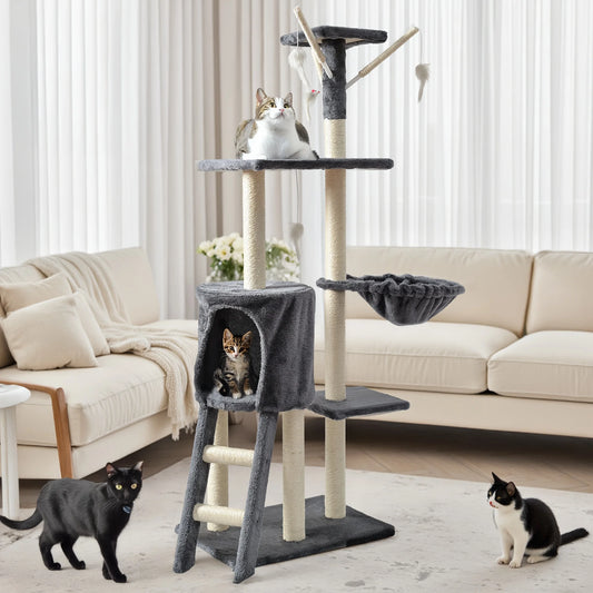 Cat Tower w/ Cozy Beds, House, Scratching Post