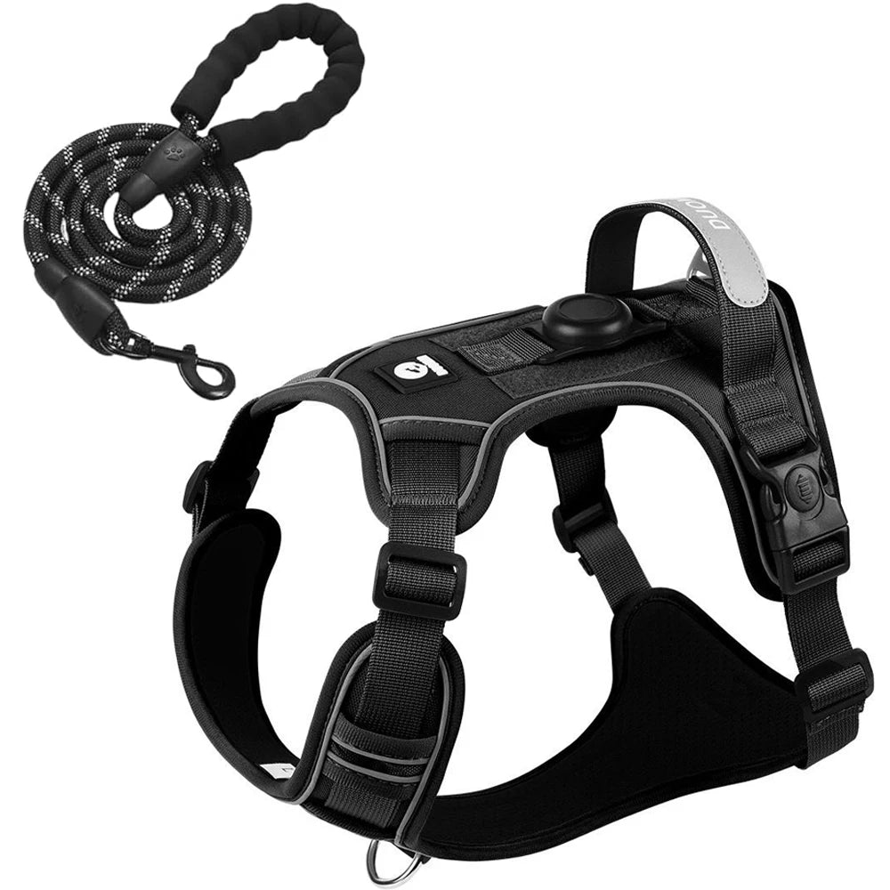 Dog Harness with Air tag Holder and Leash