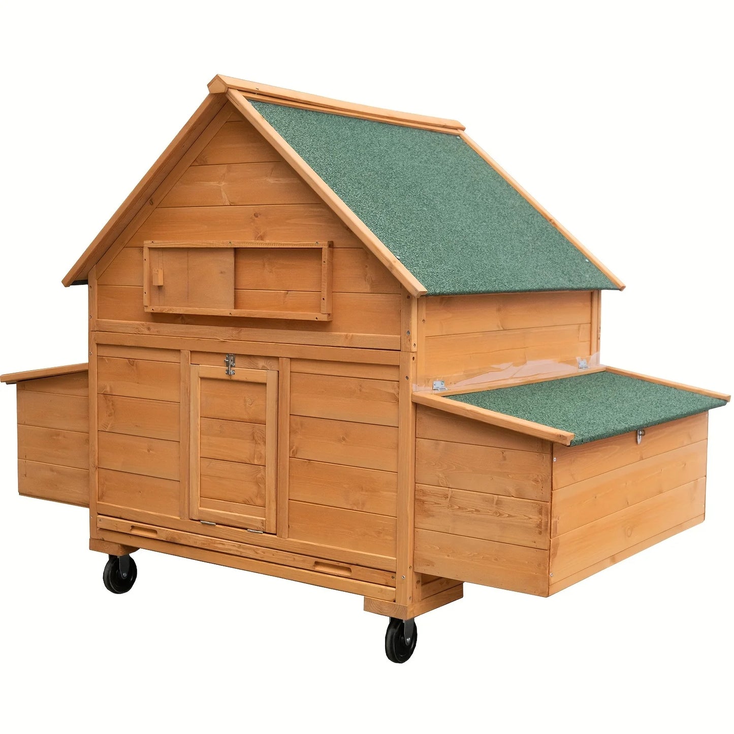 Chicken Coop on Wheels, Large 6-8 Chickens, with Nesting Box