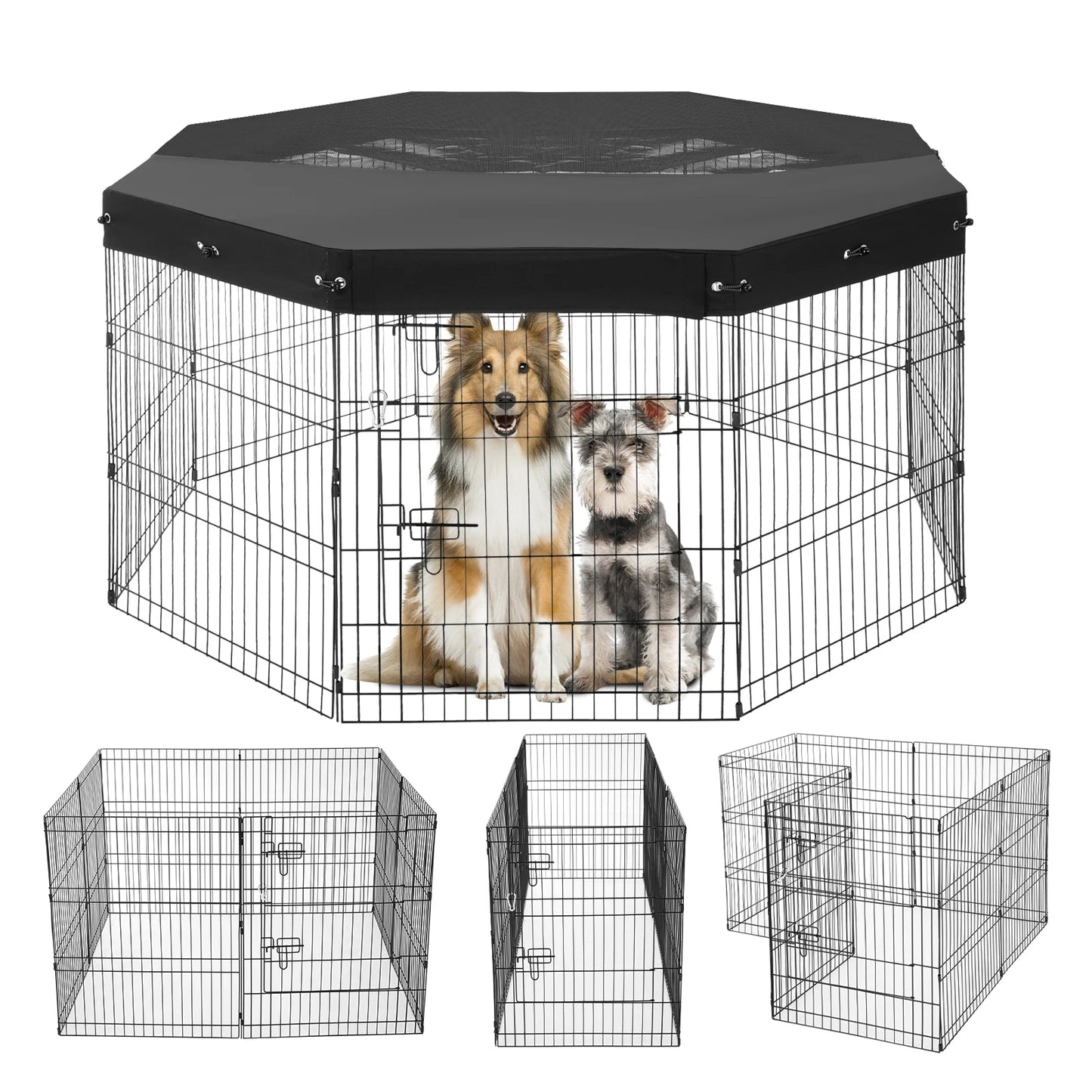 Dog Playpen Foldable Metal Exercise Indoor/ Outdoor