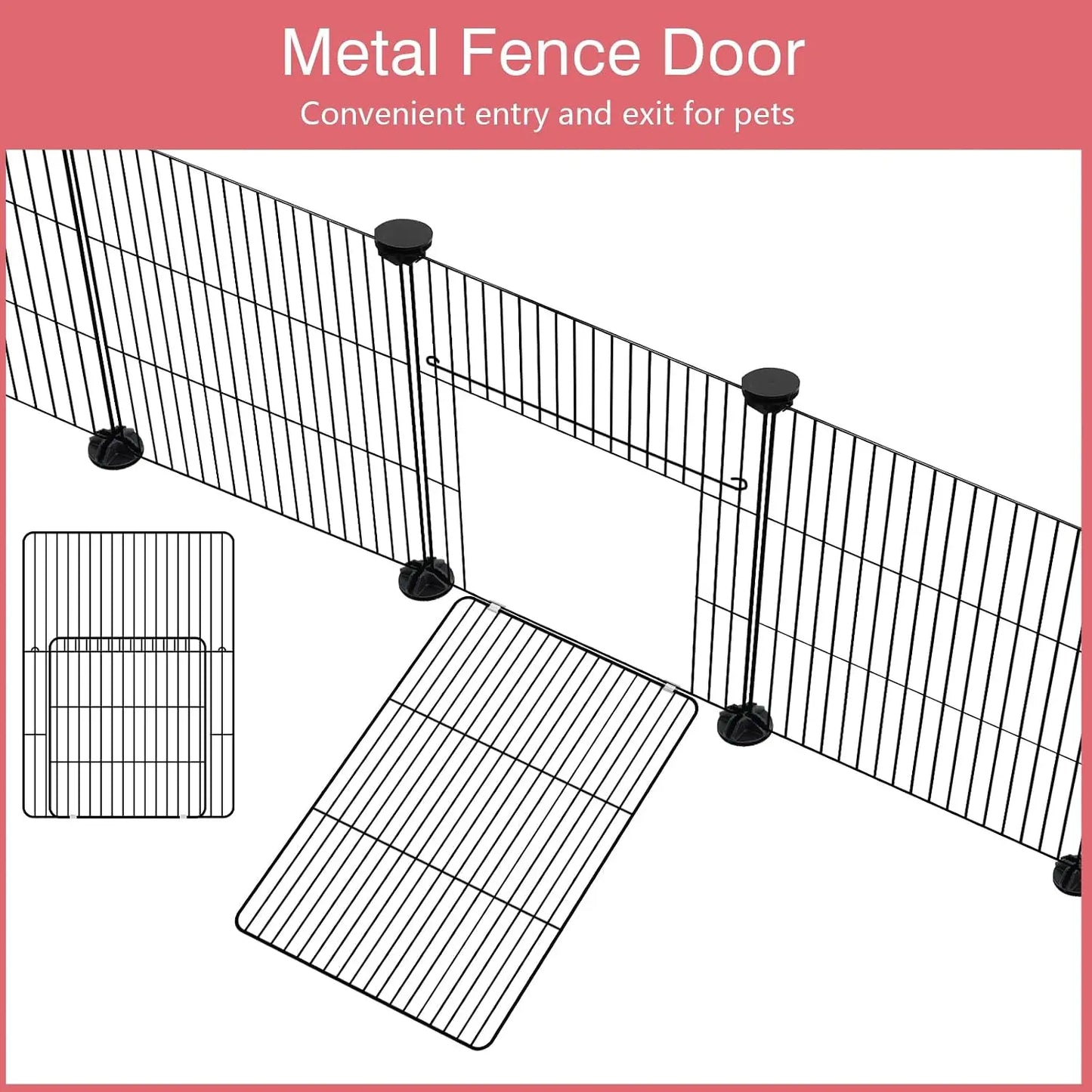 12 Panels Small Animal Playpen, 48" x 24" x 16" with Waterproof Mat