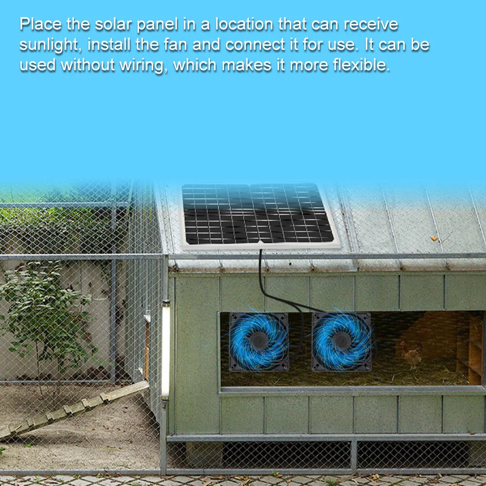 Solar Powered Exhaust Fan Kit Dual Fans