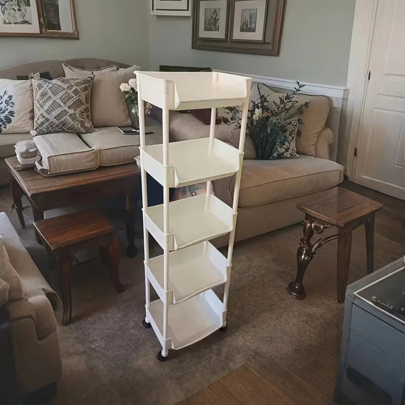 1 movable plastic storage cart, practical sorting rack