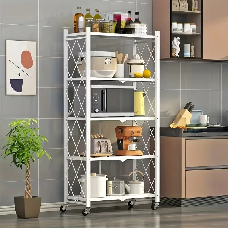 4/5 Layer Folding Storage Rack, with Wheels