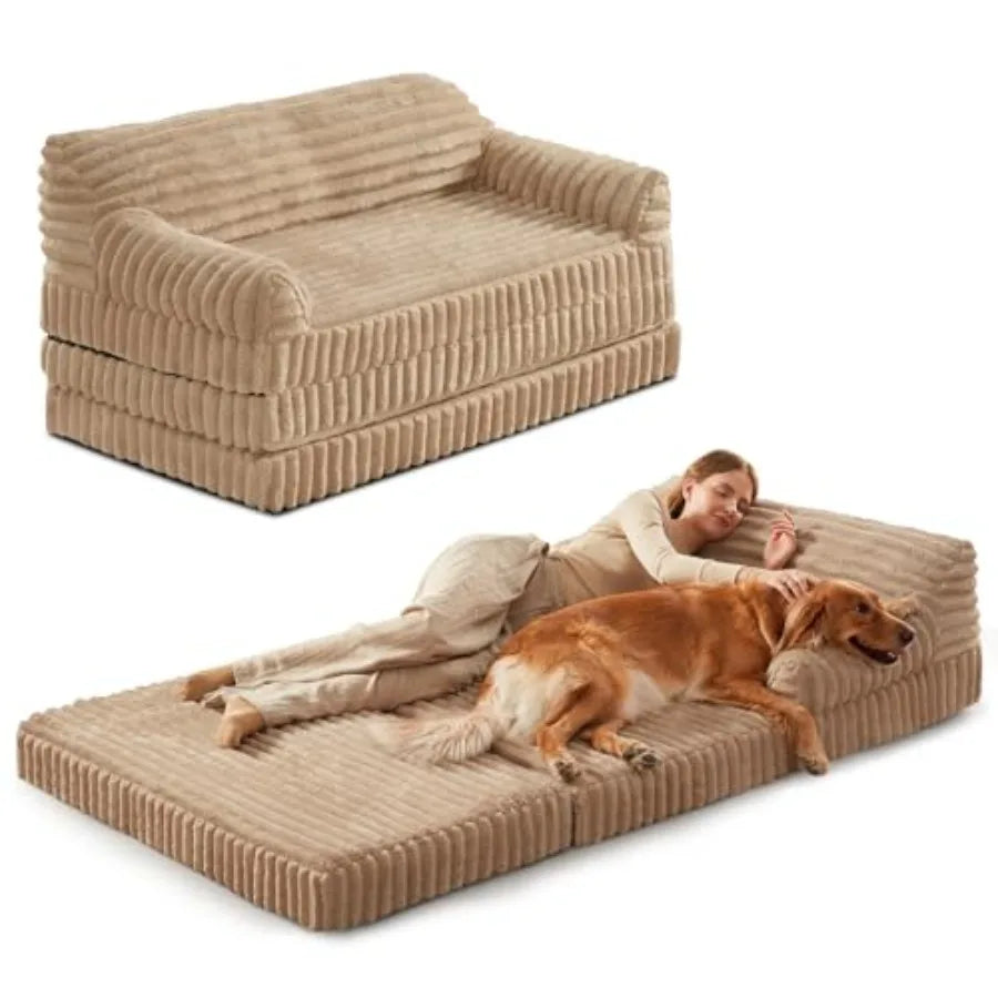 Foldable Human Dog Bed with Washable Cover
