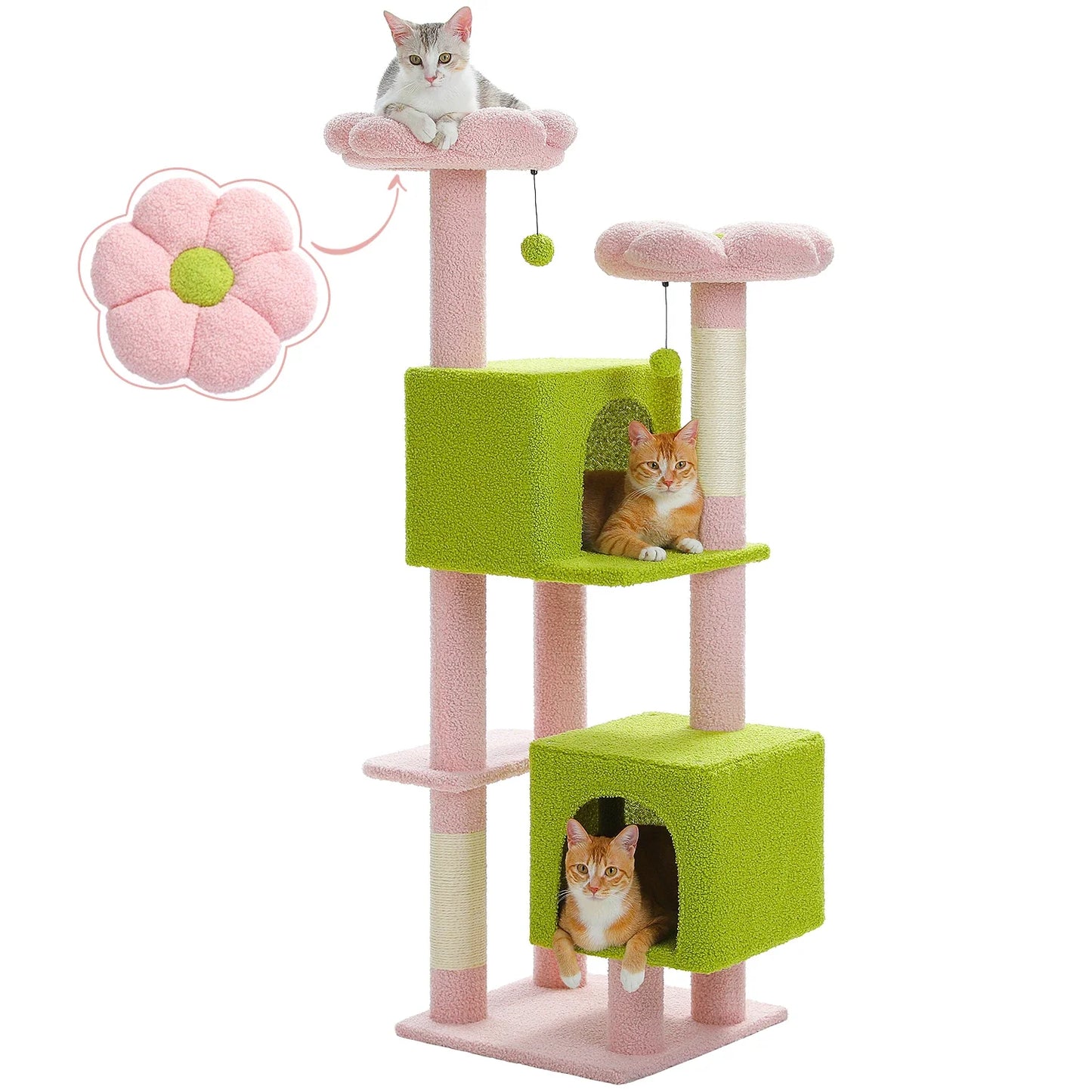 Road Cactus Cat Tree for Indoor Cats With Scratching Posts