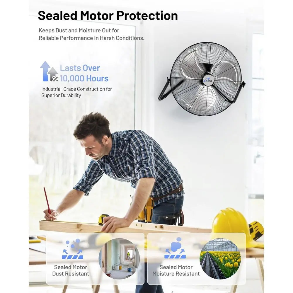 Floor/Wall Mount Fan - 5750 CFM, 120W, 3-Speed