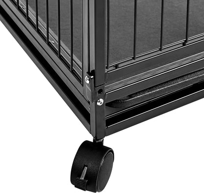Portable Stackable Dog Kennel, Black, 48.2" L x 37.8" W x 42.5" H