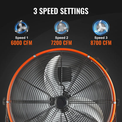 Drum Fan 24-Inch-High Velocity Shop Fan