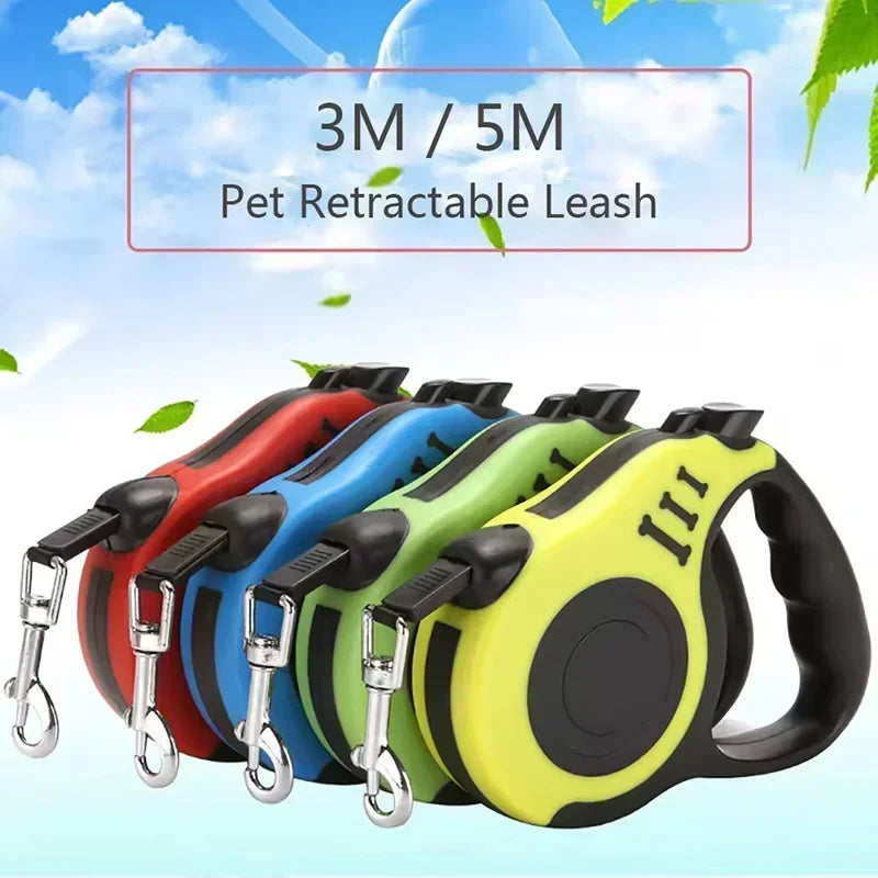 Retractable Dog Leash Outdoor Nylon Braided Rope