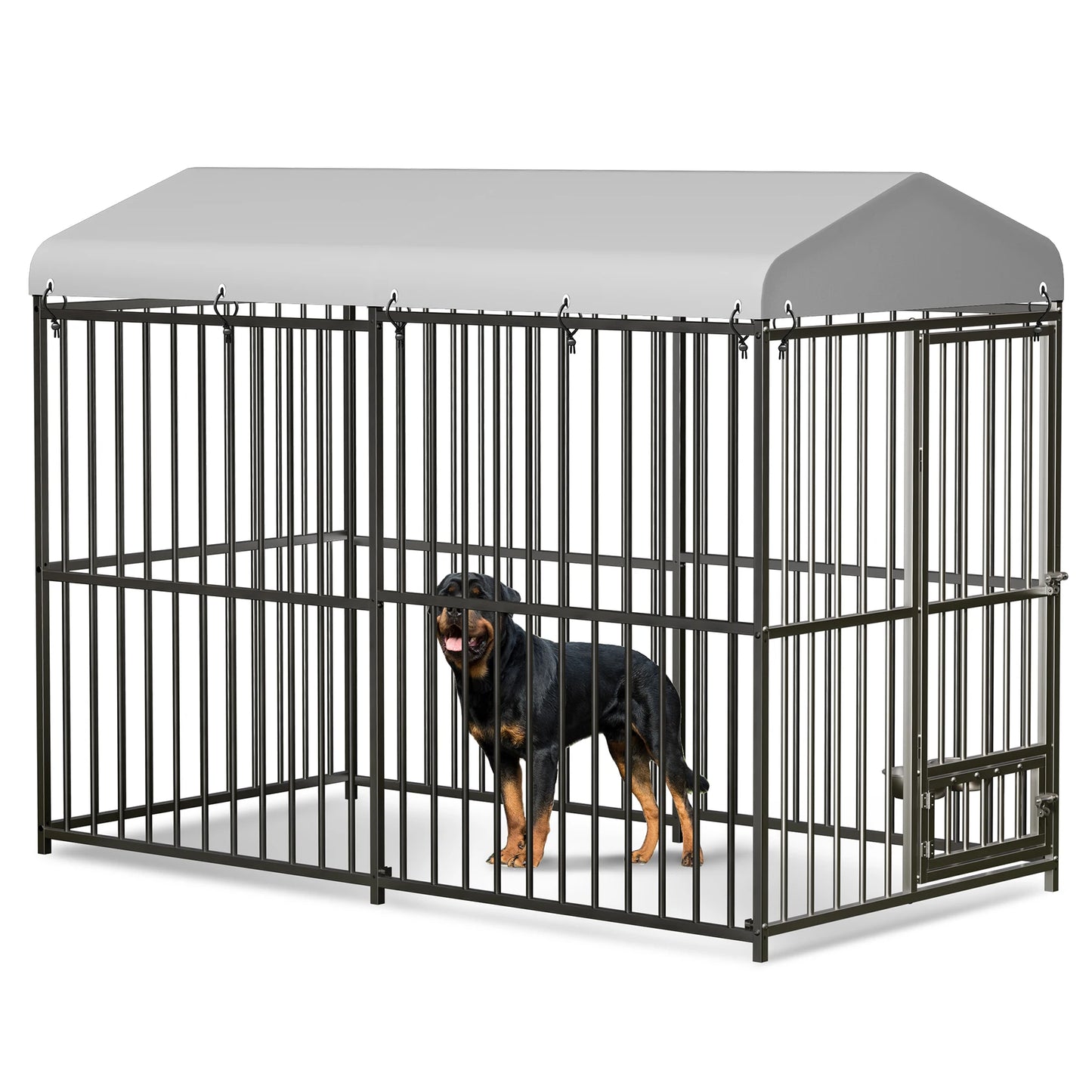 8x4x6FT Large Galvanized Metal Doghouse Outdoor