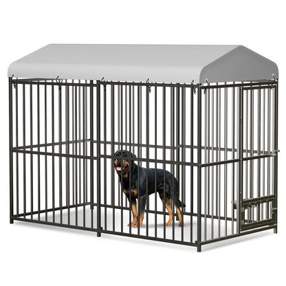 8x4x6FT Large Galvanized Metal Doghouse Outdoor