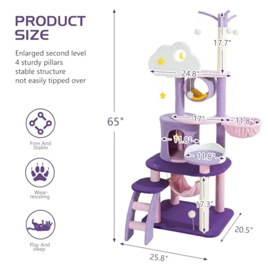 Cat Tower 65 Inches Tree