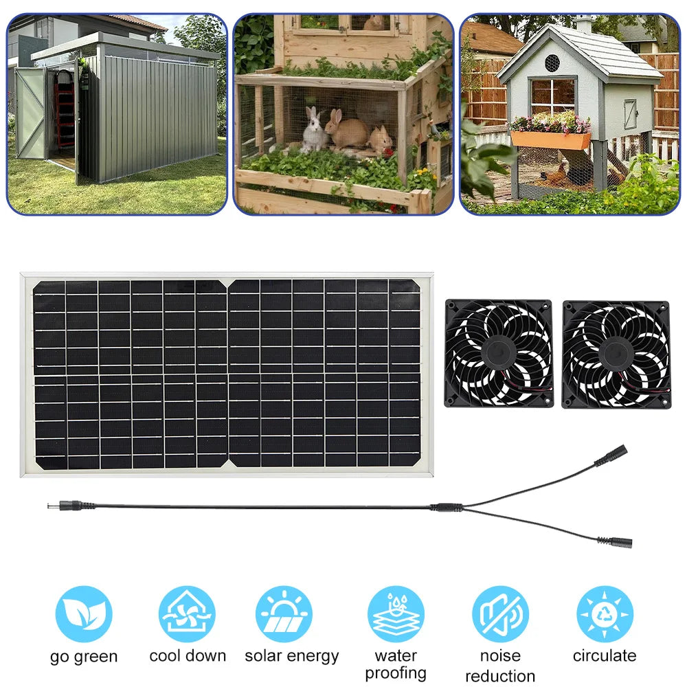 Solar Powered Exhaust Fan Kit Dual Fans