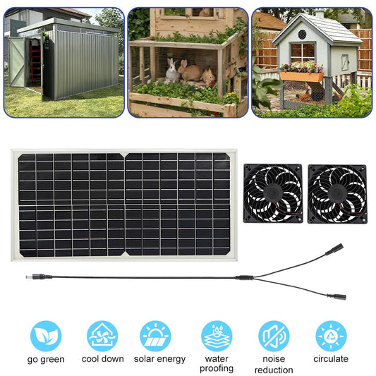Solar Powered Exhaust Fan Kit Dual Fans