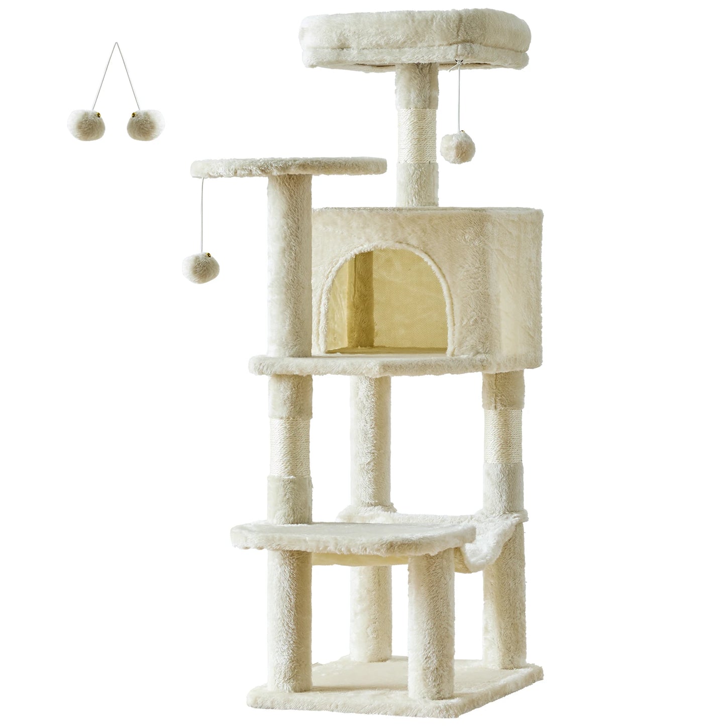 44In Cat Tree Climbing Tower, Scratching Posts, Condo, Perch