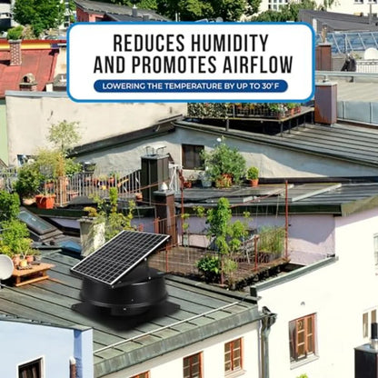 Solar Attic Fan for home/greenhouse/garage/shop/RV/workshop: