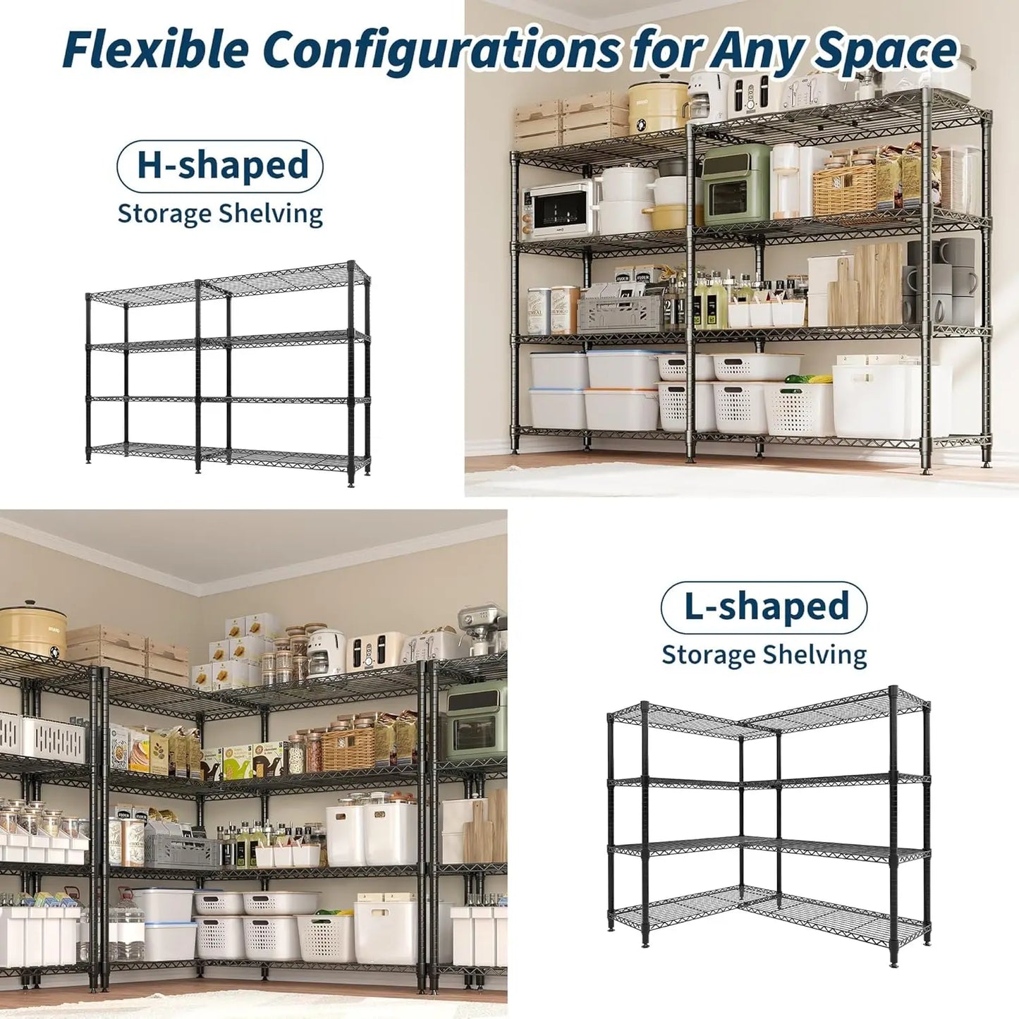 Heavy Duty Metal Shelving Unit 4-Tie
