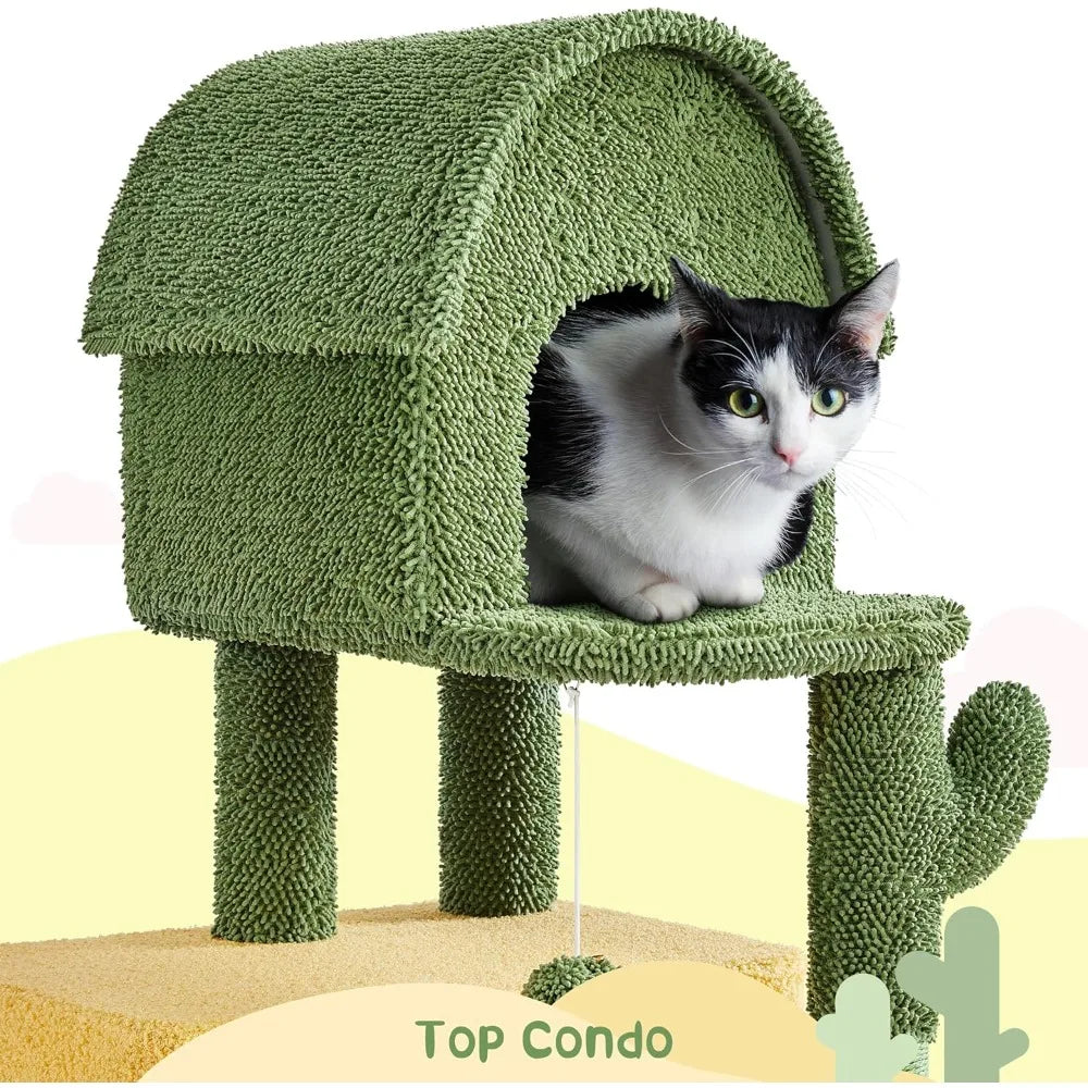 68.5in Cactus Cat Tree, Multi-Level Tower