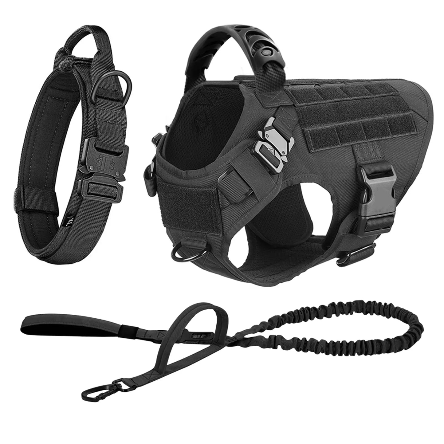 Tactical Dog Harness Collar And Leash Set