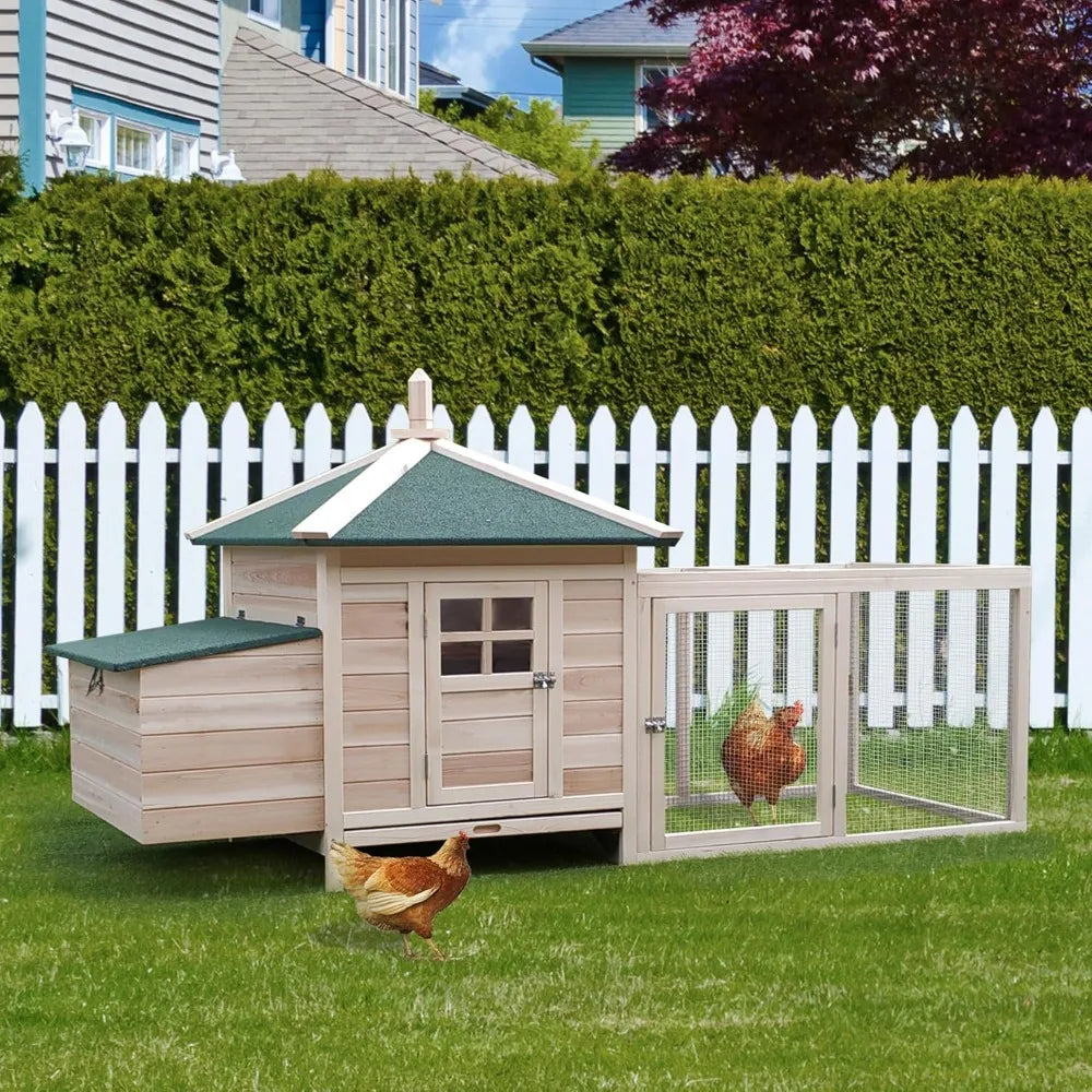 Wooden Chicken Coop with Nesting Box,