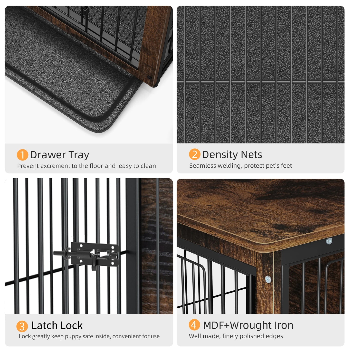 Pet Cage Kennels with 2 Doors and Removable Tray