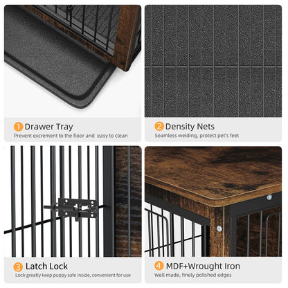 Pet Cage Kennels with 2 Doors and Removable Tray